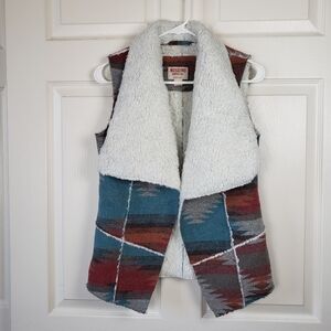 Mossimo Southwestern, Boho, Aztec, Western Faux Fur Lined Vest. Size S